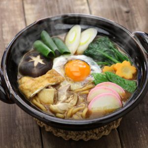 Misonikomi udon (udon simmered in miso soup)
