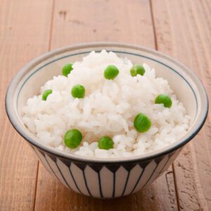 Rice cooked with peas