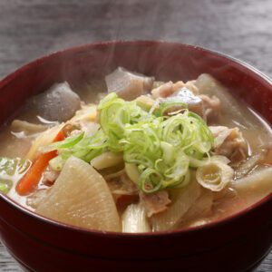Tonjiru (miso soup with pork)