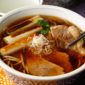Kamo-namban (soba soup with duck and green onions)